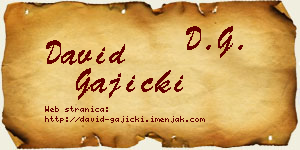 David Gajicki vizit kartica